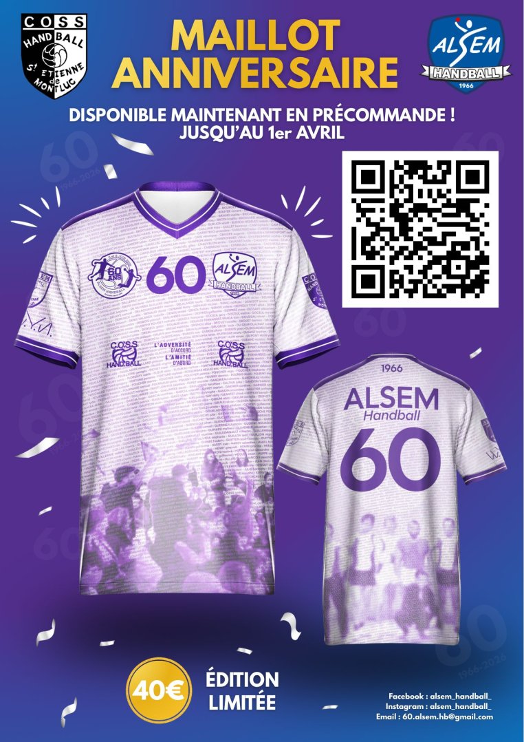 Précommander le Maillot des 60 Ans